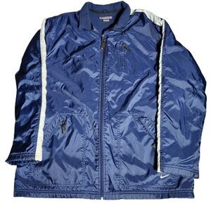 Nike Men's XL Lined Jacket Navy Blue With White Stripe Zip Front &  Pockets 0706